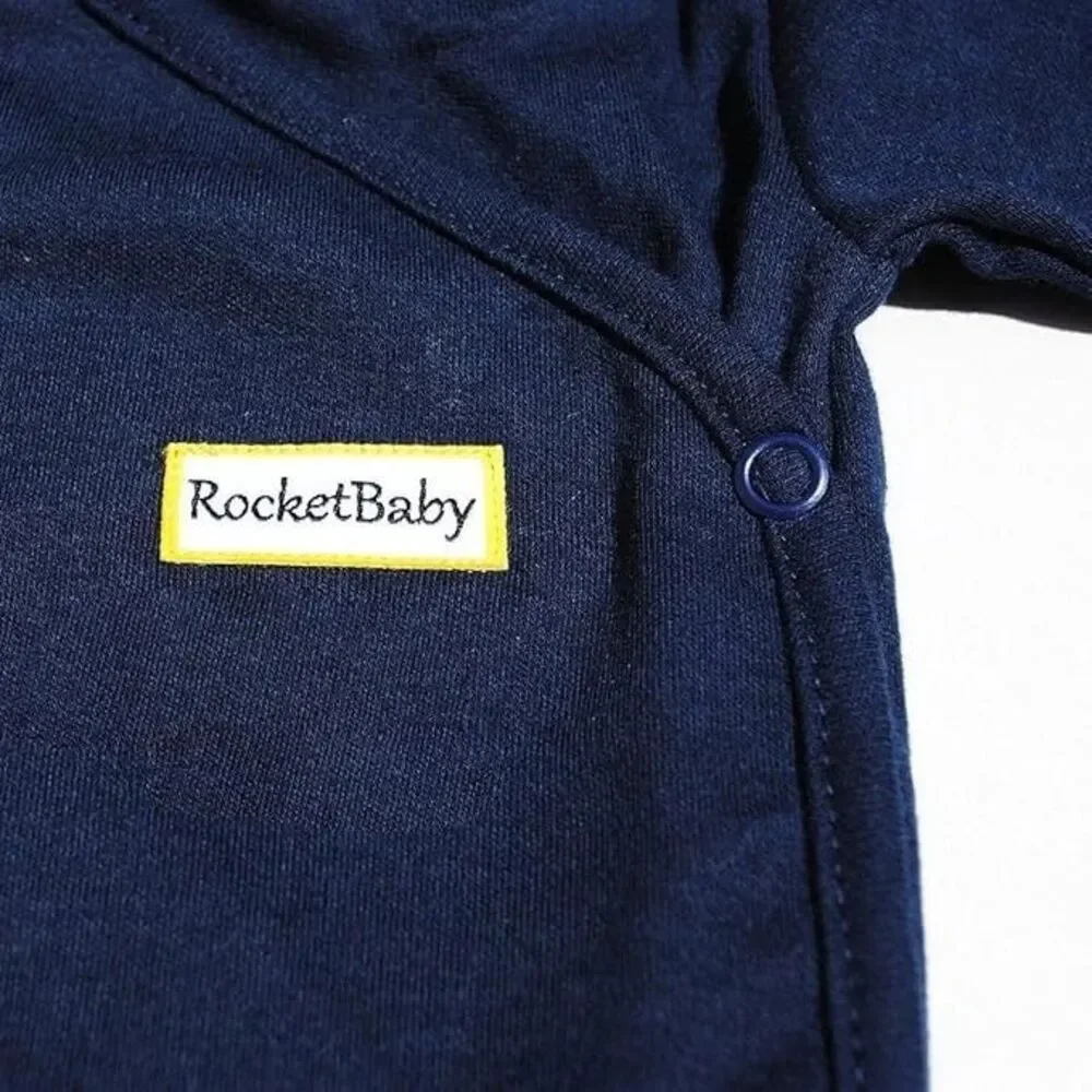 ROCKETBABY Bodysuit Kimono Short Sleeve Navy